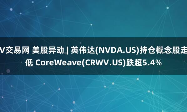 V交易网 美股异动 | 英伟达(NVDA.US)持仓概念股走低 CoreWeave(CRWV.US)跌超5.4%